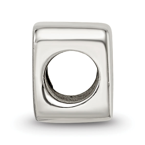 Sterling Silver 925 Kids Number 0 Bead with Polished Finish, Casted Design