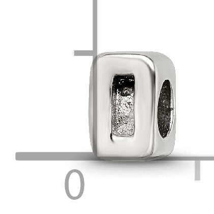 Sterling Silver 925 Kids Number 0 Bead with Polished Finish, Casted Design