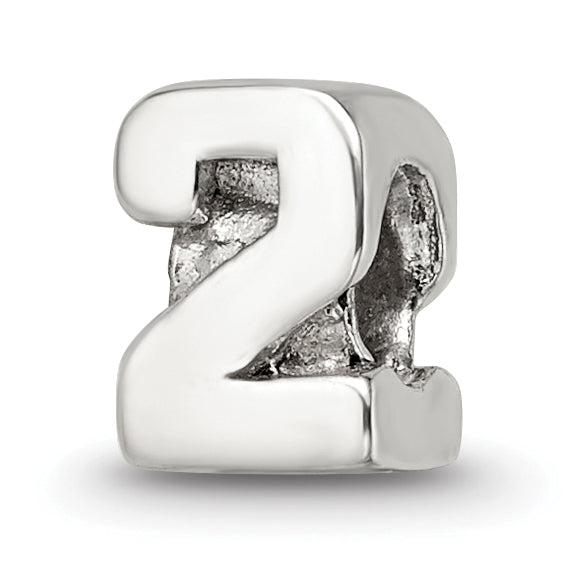 Sterling Silver Reflections Kids Number 2 Bead Main image