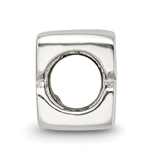 Sterling Silver 925 Polished Kids Bead with Number 3 Solid Design
