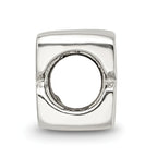 Sterling Silver 925 Polished Kids Bead with Number 3 Solid Design