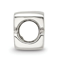 Sterling Silver 925 Polished Kids Bead with Number 3 Solid Design