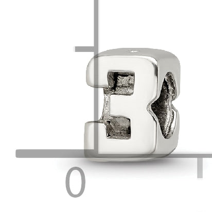 Sterling Silver 925 Polished Kids Bead with Number 3 Solid Design