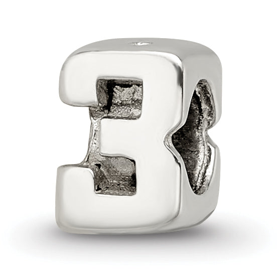 Sterling Silver Reflections Kids Number 3 Bead Main image