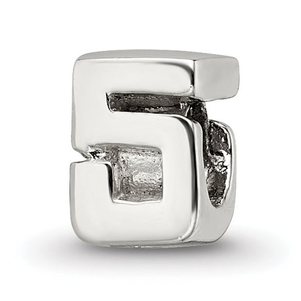 Sterling Silver Reflections Kids Number 5 Bead Main image