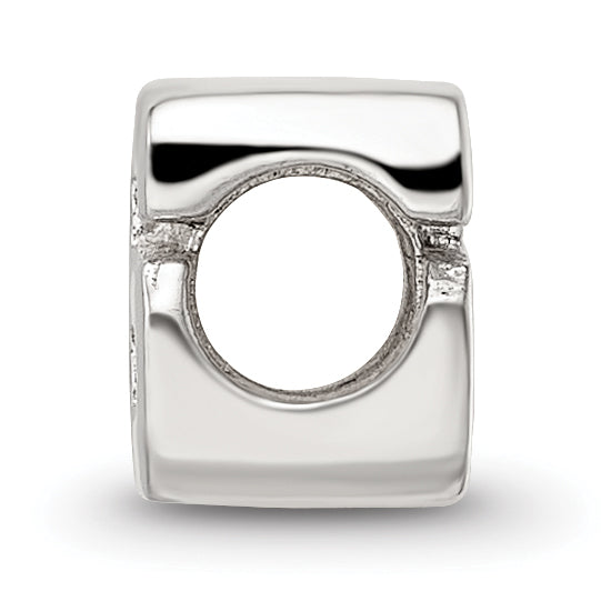 Sterling Silver 925 Kids Number 6 Bead with Polished Finish Solid Design
