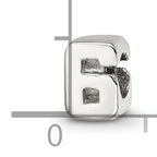 Sterling Silver 925 Kids Number 6 Bead with Polished Finish Solid Design
