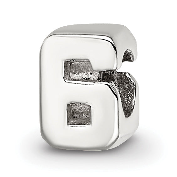 Sterling Silver Reflections Kids Number 6 Bead Main image