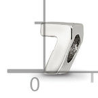 Sterling Silver 925 Kids Number 7 Bead with Polished Finish Solid Design