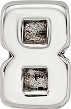 Sterling Silver 925 Kids Number 8 Bead with Polished Finish