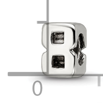 Sterling Silver 925 Kids Number 8 Bead with Polished Finish