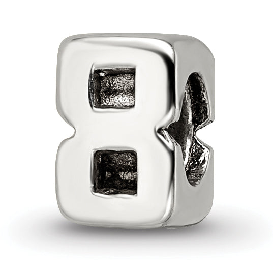 Sterling Silver Reflections Kids Number 8 Bead Main image