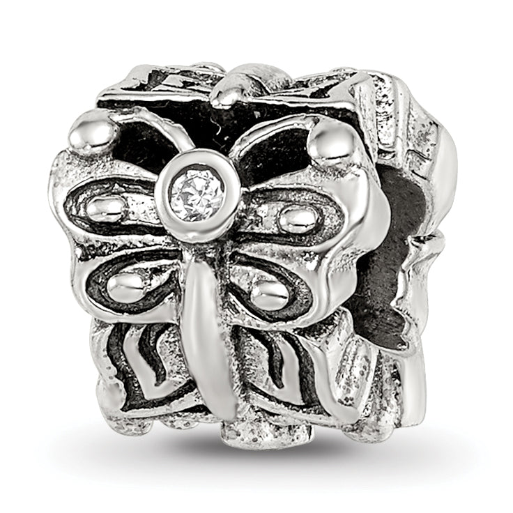 Sterling Silver Reflections Butterfly w/CZ Bali Bead Main image