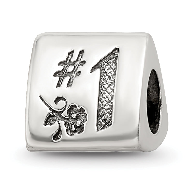 Sterling Silver 925 Antiqued Trilogy Bead for Mom