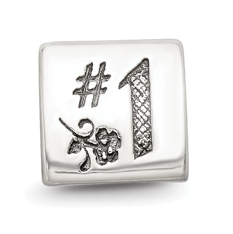 Sterling Silver 925 Antiqued Trilogy Bead for Mom