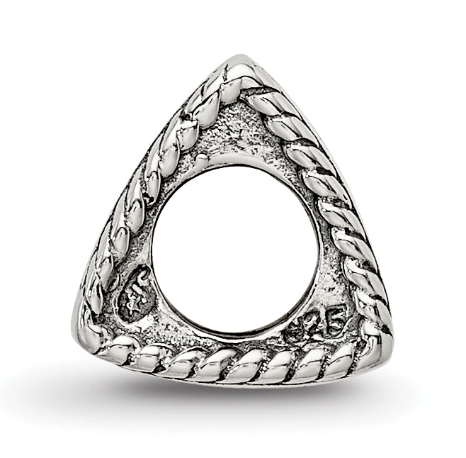 Sterling Silver 925 Trilogy Bead with Anchor Cross Heart Antiqued Finish Secondary image