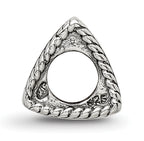 Sterling Silver 925 Trilogy Bead with Anchor Cross Heart Antiqued Finish