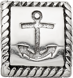 Sterling Silver 925 Trilogy Bead with Anchor Cross Heart Antiqued Finish