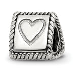 Sterling Silver 925 Trilogy Bead with Anchor Cross Heart Antiqued Finish