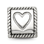 Sterling Silver 925 Trilogy Bead with Anchor Cross Heart Antiqued Finish