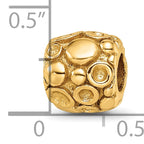 Sterling Silver Gold-Plated Bali Bead with Polished Dots Design