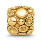 Sterling Silver Gold-Plated Bali Bead with Polished Dots Design