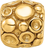 Sterling Silver Gold-Plated Bali Bead with Polished Dots Design
