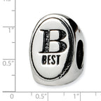Sterling Silver 925 Antiqued Best Friend Trilogy Oval Bead
