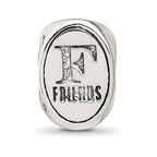 Sterling Silver 925 Antiqued Best Friend Trilogy Oval Bead