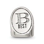 Sterling Silver 925 Antiqued Best Friend Trilogy Oval Bead