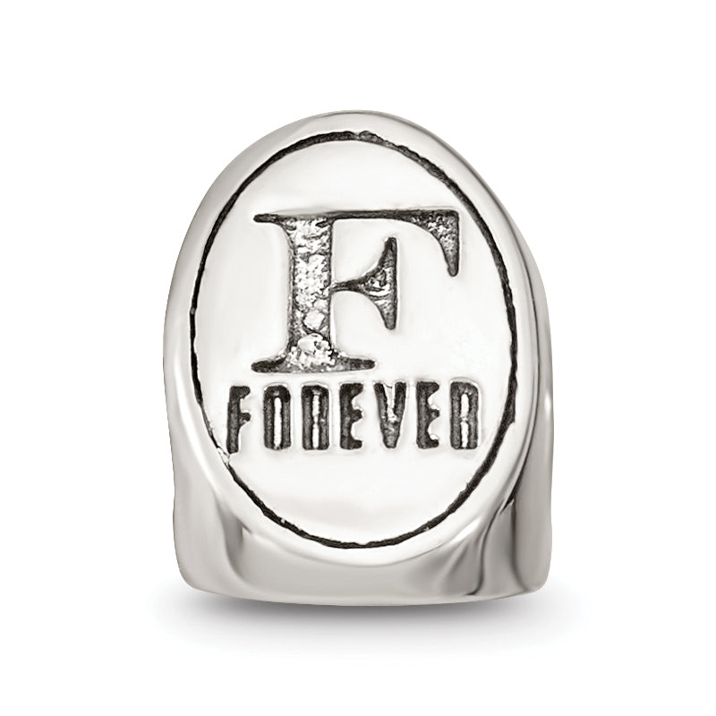 Sterling Silver 925 Antiqued Best Friend Trilogy Oval Bead