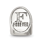 Sterling Silver 925 Antiqued Best Friend Trilogy Oval Bead