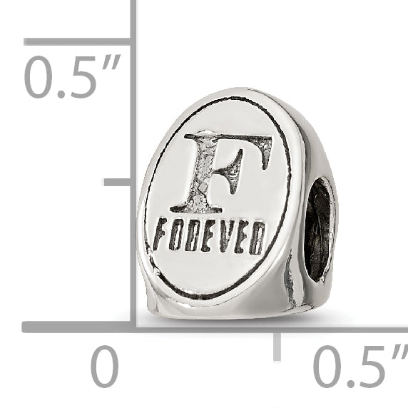 Sterling Silver 925 Antiqued Best Friend Trilogy Oval Bead