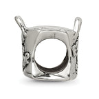 Sterling Silver 925 Antiqued Born To Shop Bead  Solid Cast