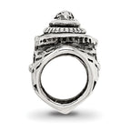 Sterling Silver 925 Antiqued Cruise Ship Bead Solid Themed Jewelry