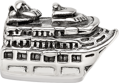 Sterling Silver 925 Antiqued Cruise Ship Bead Solid Themed Jewelry