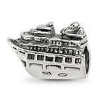 Sterling Silver 925 Antiqued Cruise Ship Bead Solid Themed Jewelry