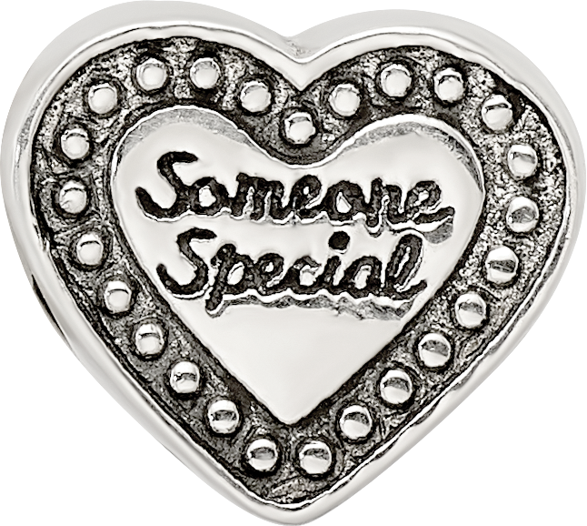 Sterling Silver 925 Antiqued Bead for Someone Special Solid Cast Design