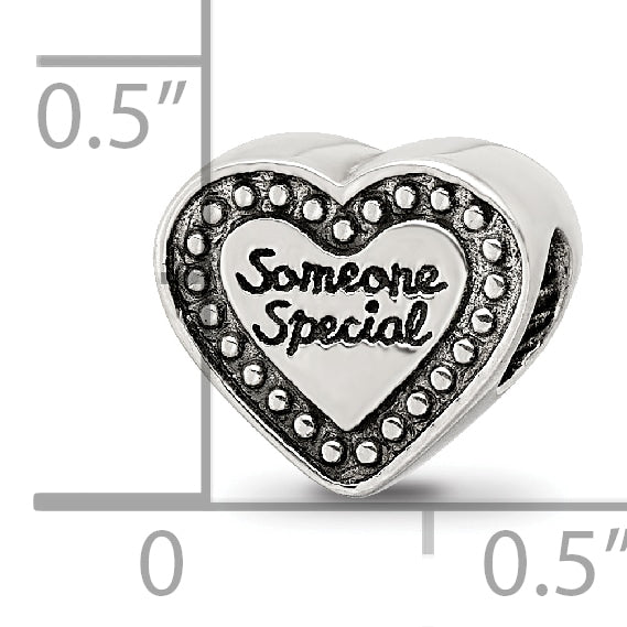 Sterling Silver 925 Antiqued Bead for Someone Special Solid Cast Design