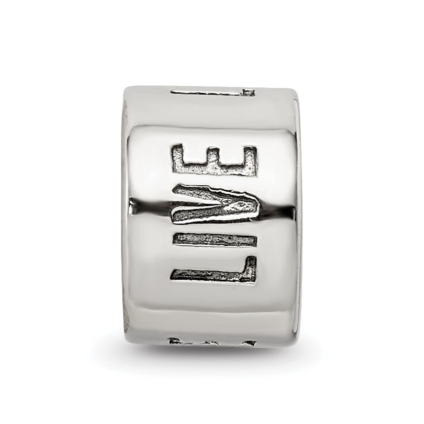 Sophia Jewelers Sterling Silver 925 Live Laugh Love Spacer Bead Antiqued Solid Themed Design