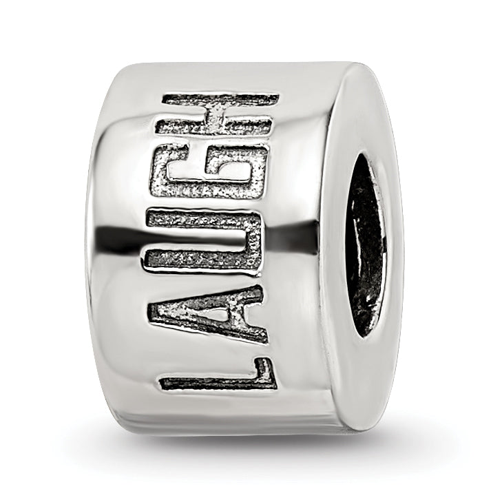 Sophia Jewelers Sterling Silver 925 Live Laugh Love Spacer Bead Antiqued Solid Themed Design
