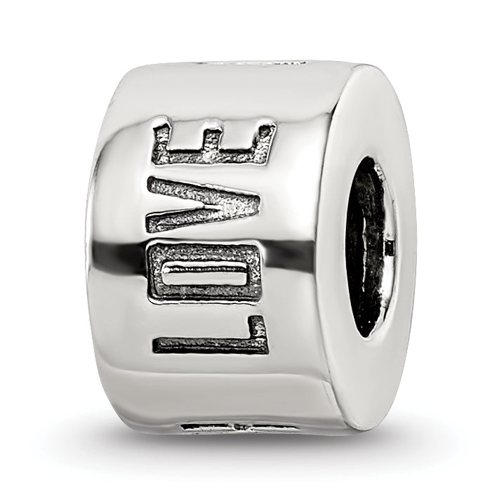 Sophia Jewelers Sterling Silver 925 Live Laugh Love Spacer Bead Antiqued Solid Themed Design
