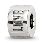 Sophia Jewelers Sterling Silver 925 Live Laugh Love Spacer Bead Antiqued Solid Themed Design