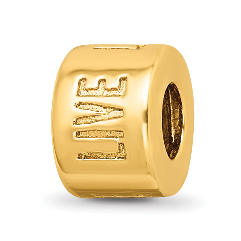 Sterling Silver Gold-plated Reflections Live Laugh Love Spacer Bead Main image