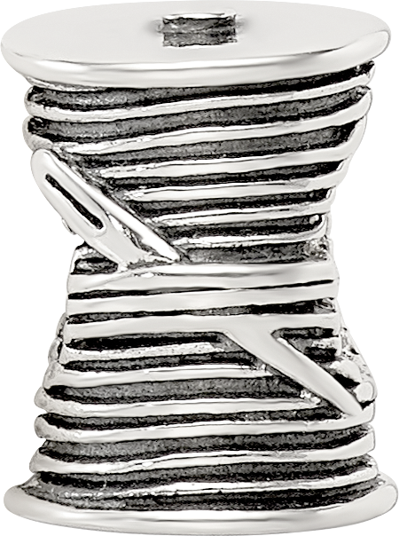 Sophia Jewelers 925 Sterling Silver Antiqued Thread & Needle Bead Elegant Cast Design
