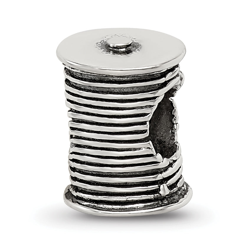 Sophia Jewelers 925 Sterling Silver Antiqued Thread & Needle Bead Elegant Cast Design