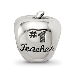 Sterling Silver Reflections #1 Teacher on Apple Bead