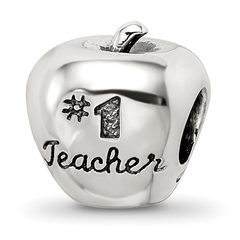 Sterling Silver Reflections #1 Teacher on Apple Bead