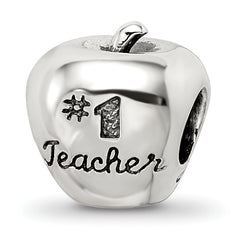 Sterling Silver Reflections #1 Teacher on Apple Bead
