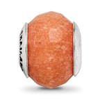 Sterling Silver 925 Bead with Green Quartz Stone Polished Finish